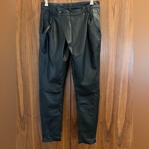 R13 Black Leather Crossover Pants